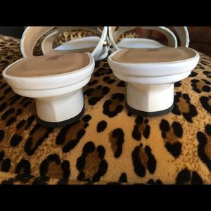 Vaneli white nappa leather slides